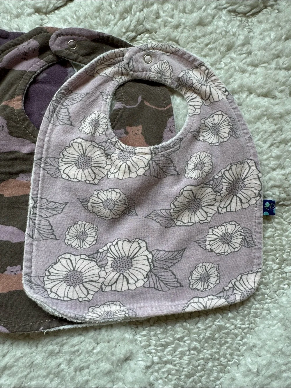 Kickee Pants Purple Floral & Patterned Baby Bib Set - Pack of 3